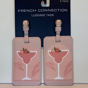 French Connection Pink Cocktail Luggage Tag Set NWT